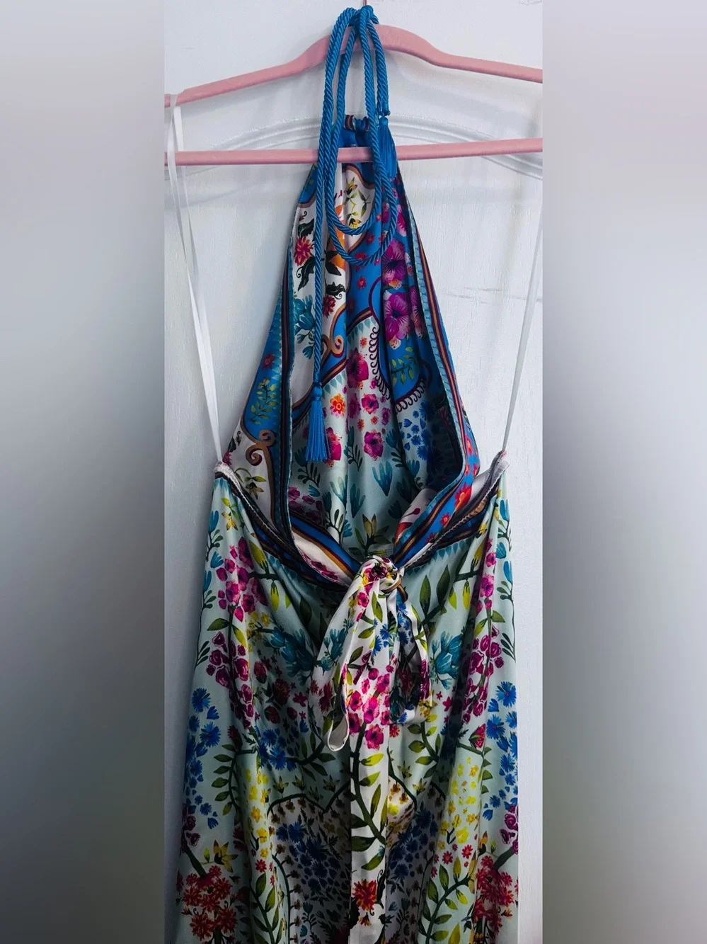 TRISHA PATERSON COLLECTION Joie De Vie Halter Maxi Dress Bloom NWT Large - Picture 13 of 16
